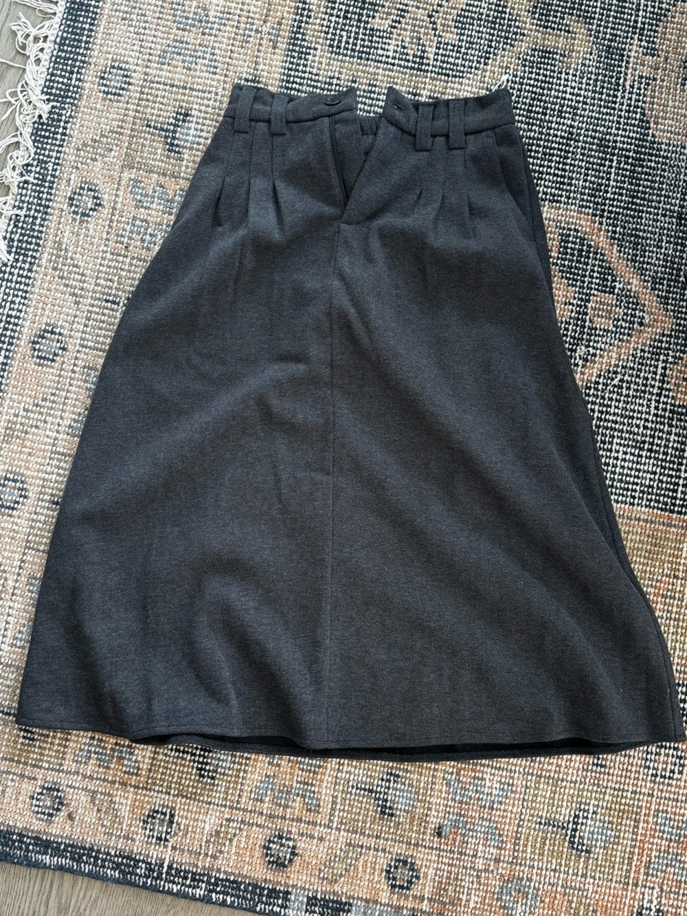 Classic Women's Charcoal A-Line Skirt with Belt Loops